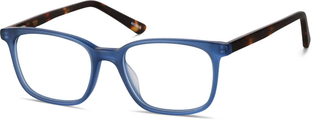 Angle view of Kids’ Square Glasses 4432016 in Blue