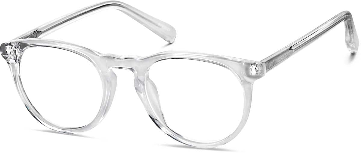 Angle view of Kids’ Round Glasses 4433023 in Clear