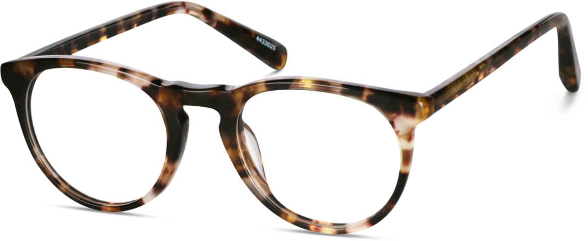 Angle view of Kids’ Round Glasses 4433025 in Tortoiseshell