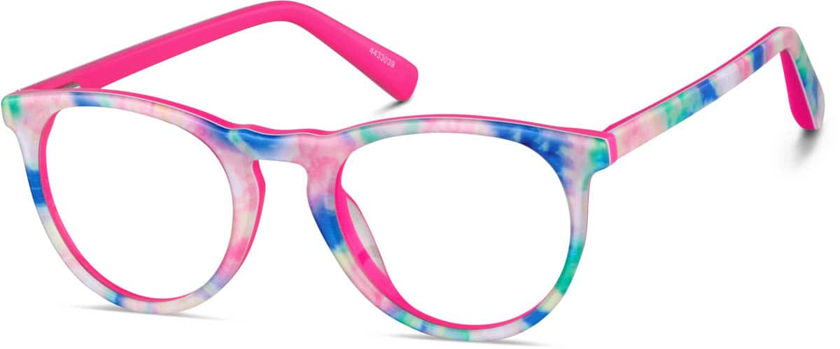 Angle view of Kids’ Round Glasses 4433039 in Tie-Dye