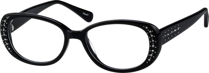 Angle view of Round Glasses 443321 in Black