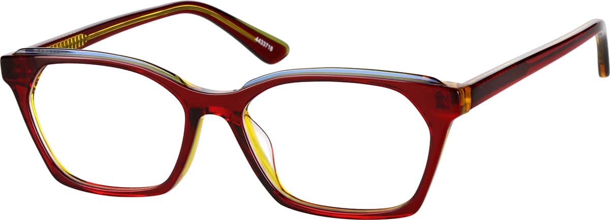 Angle view of Rectangle Glasses 4433718 in Merlot