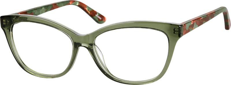 Angle view of Cat-Eye Glasses 4433824 in Green