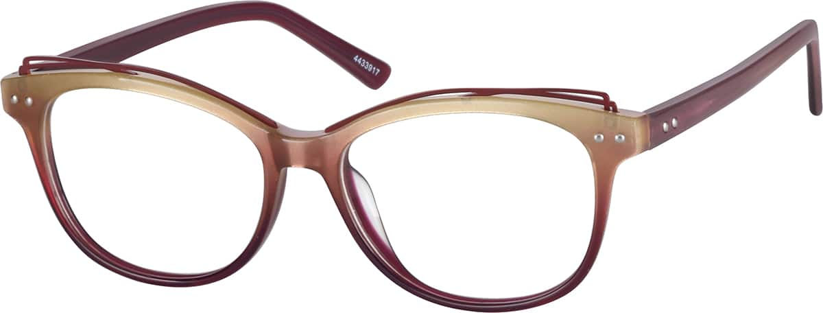 Angle view of Oval Glasses 4433917 in Chestnut