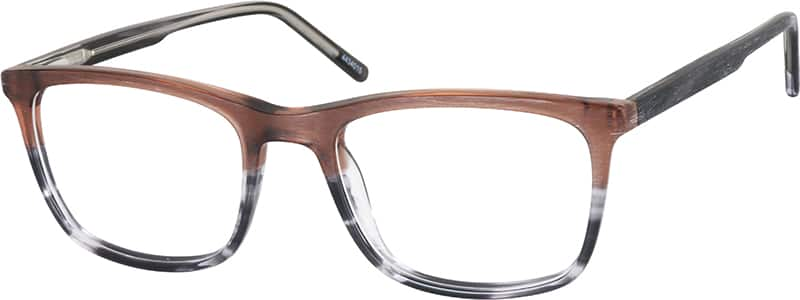 Angle view of Rectangle Glasses 4434015 in Redwood