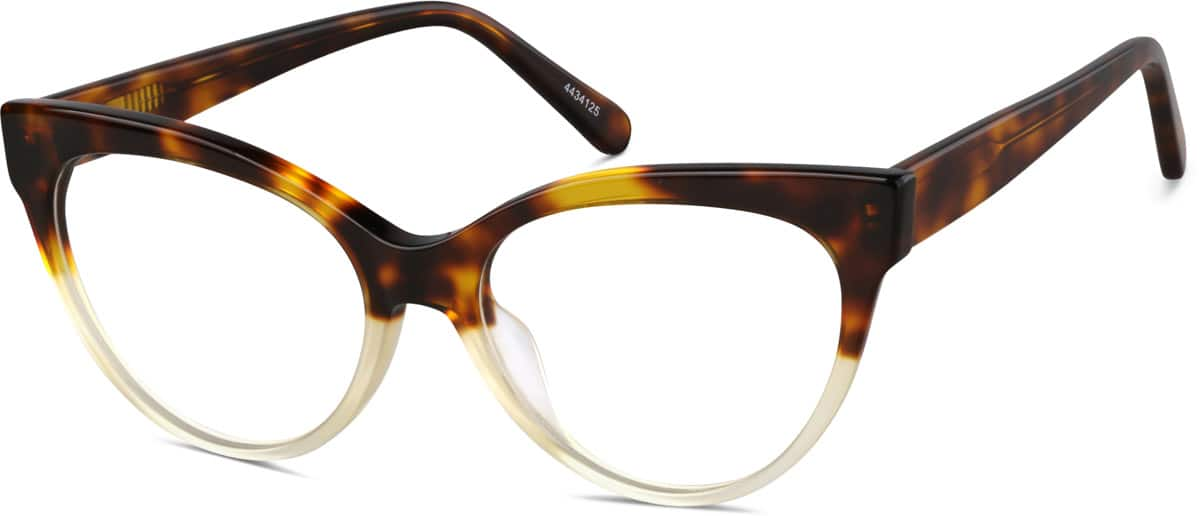 Angle view of Cat-Eye Glasses 4434125 in Tortoiseshell