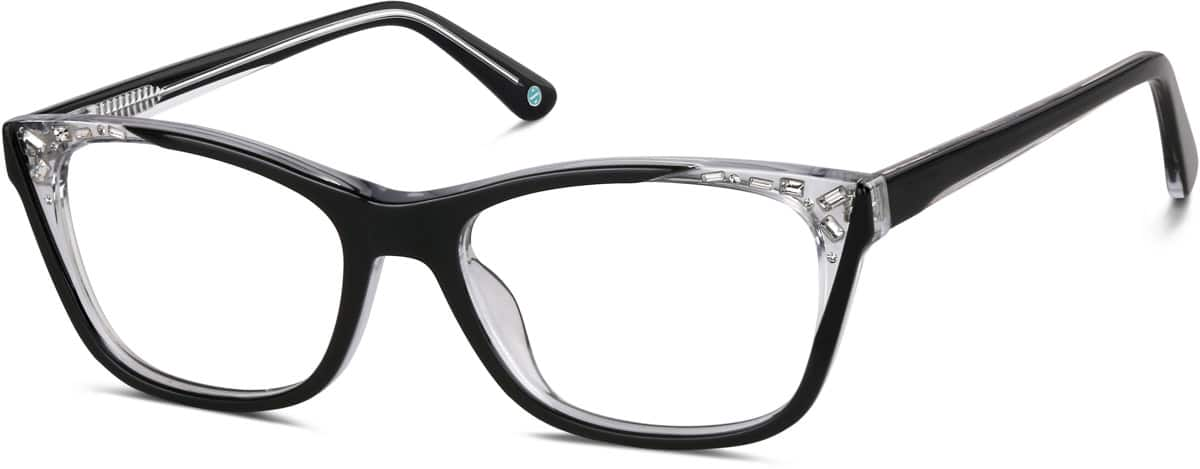 Angle view of Rectangle Glasses 4434621 in Black