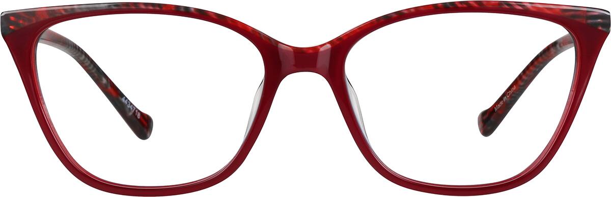 red cat eye glasses frames