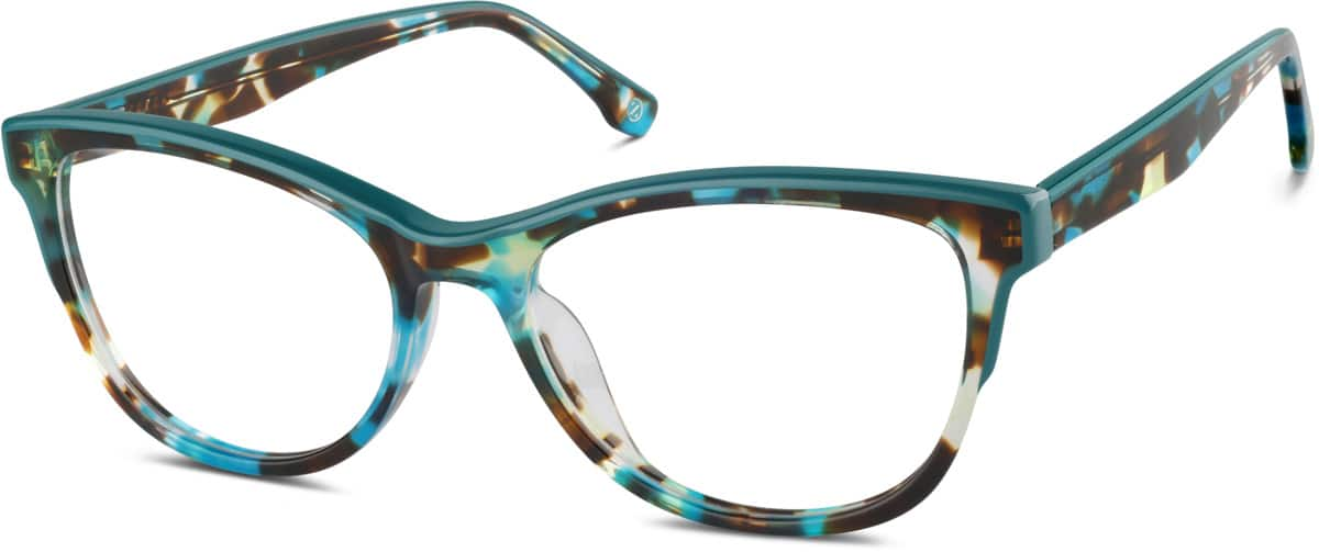 Angle view of Cat-Eye Glasses 4434824 in Teal