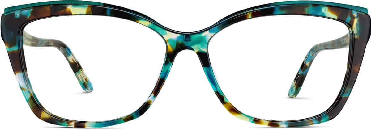 Front view of Cat-eye Glasses 4434924 in Jade