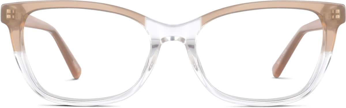 Front view of Rectangle Glasses  4435715 in Fawn