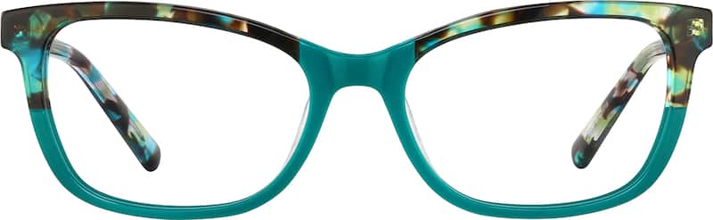 Teal Rectangle Glasses 