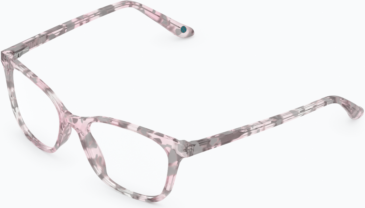 Angle view of Square Glasses 4435819 in Pink Marble thumbnail