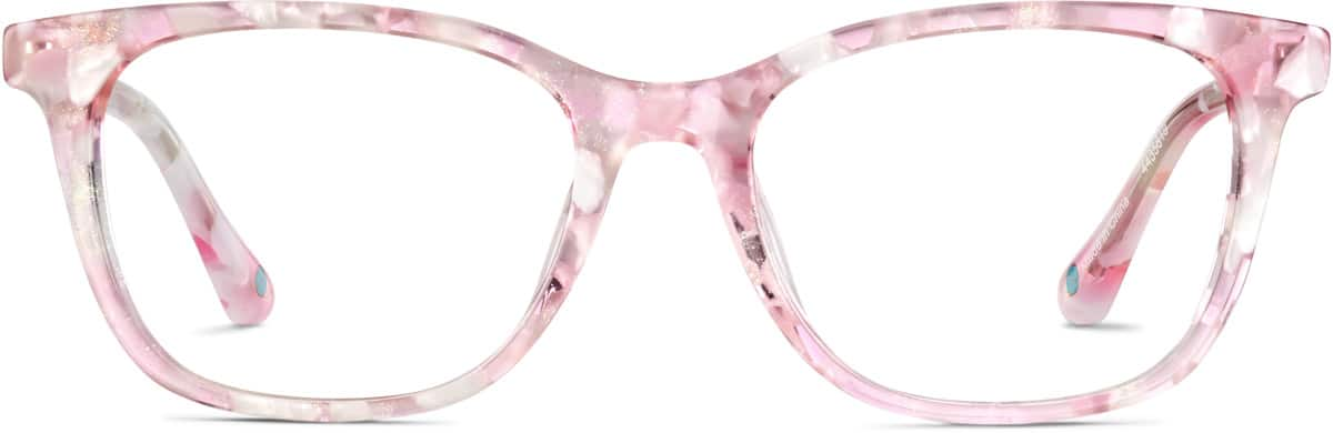 Front view of Square Glasses 4435819 in Pink Marble