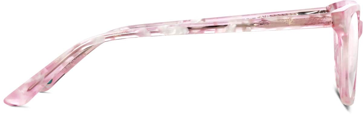 Side view of Square Glasses 4435819 in Pink Marble