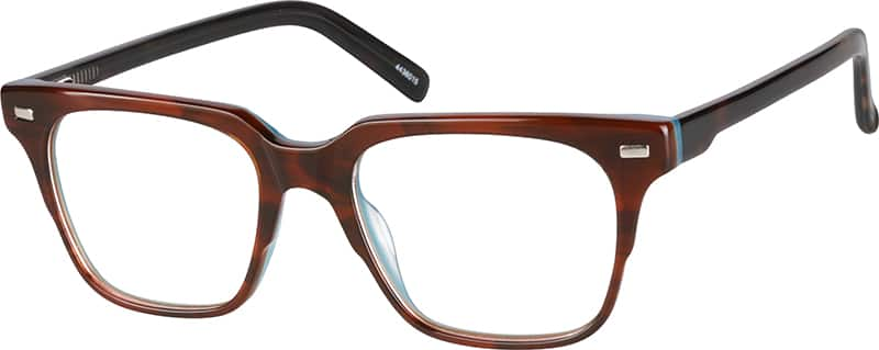 Angle view of Square Glasses 4436015 in Mahogany