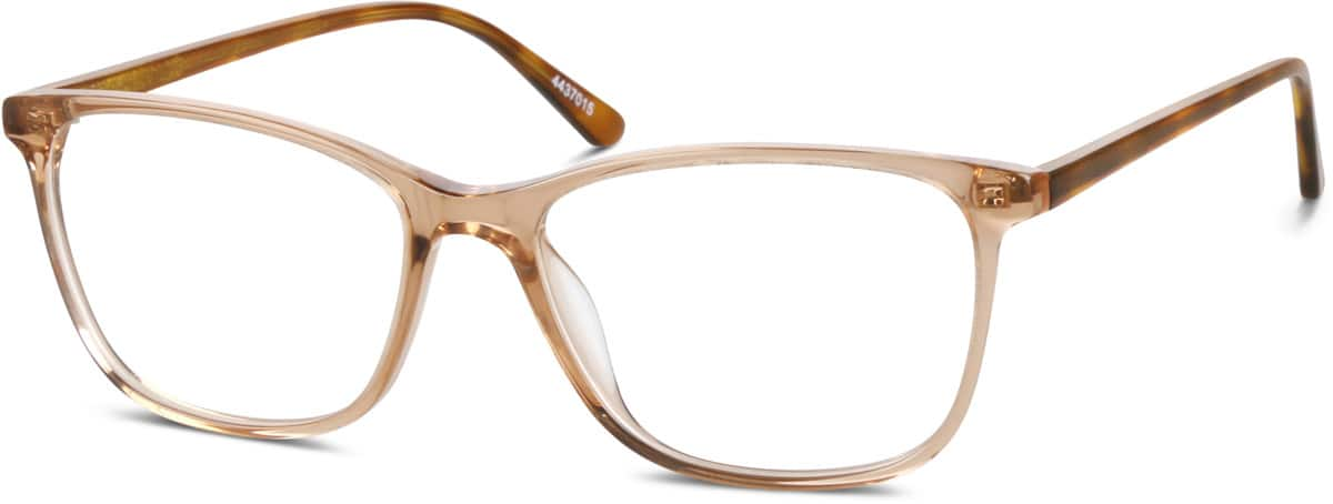 Angle view of Rectangle Glasses 4437015 in Brown