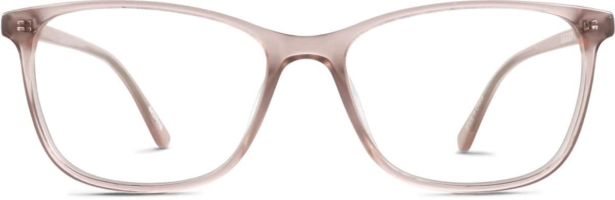 Front view of Rectangle Glasses 4437019 in Blush