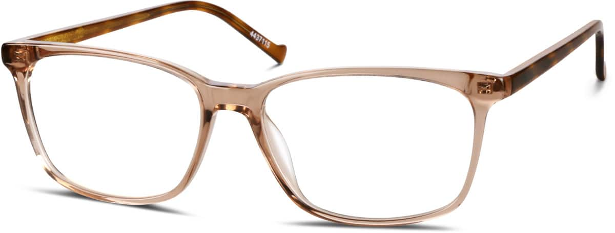 Angle view of Rectangle Glasses 4437115 in Brown