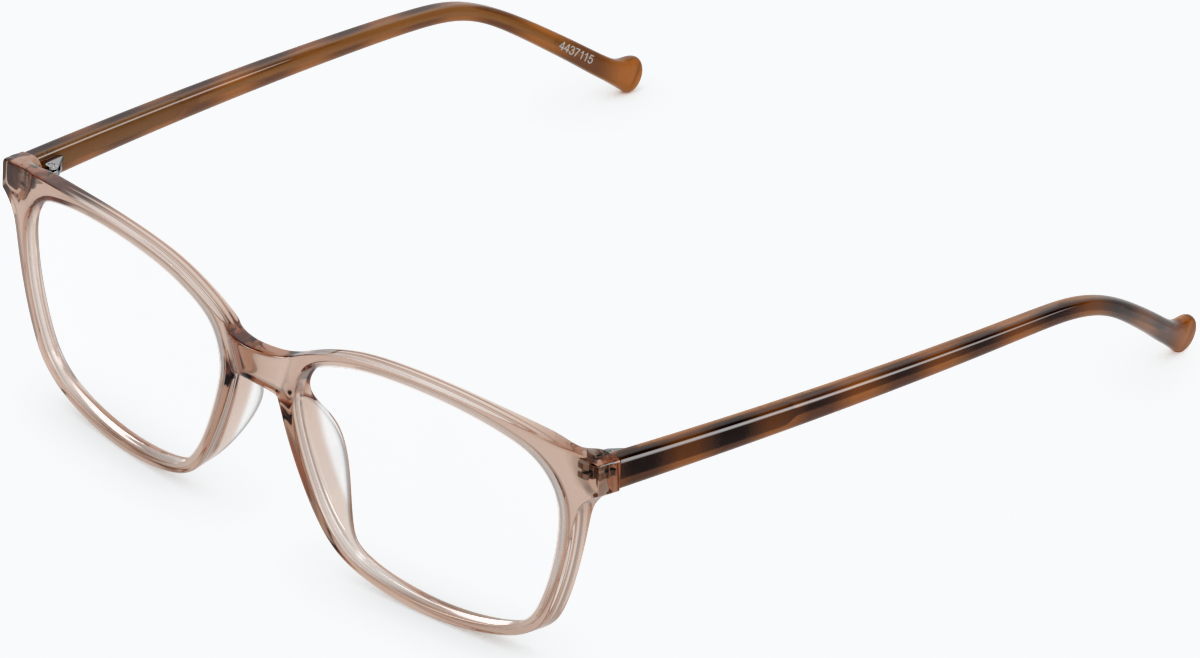 Angle view of Rectangle Glasses 4437115 in Brown thumbnail