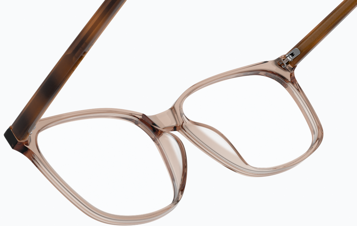 See-through view of Rectangle Glasses 4437115 in Brown thumbnail