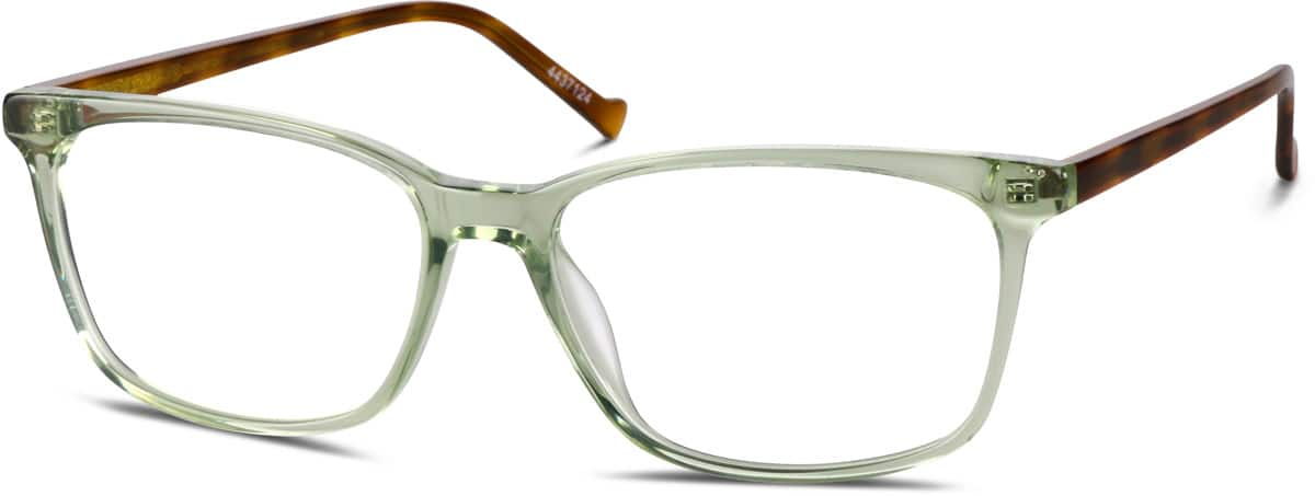 Angle view of Rectangle Glasses 4437124 in Green