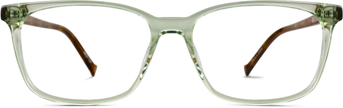 Front view of Rectangle Glasses 4437124 in Green