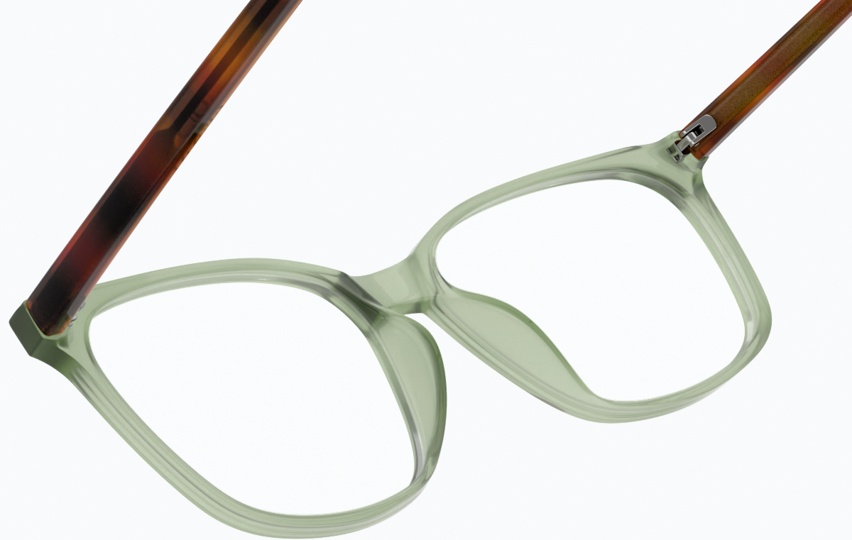 See-through view of Rectangle Glasses 4437124 in Green thumbnail
