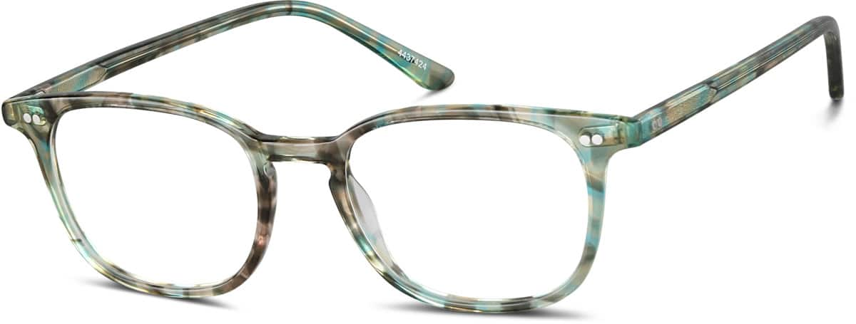 Angle view of Square Glasses 4437424 in Green