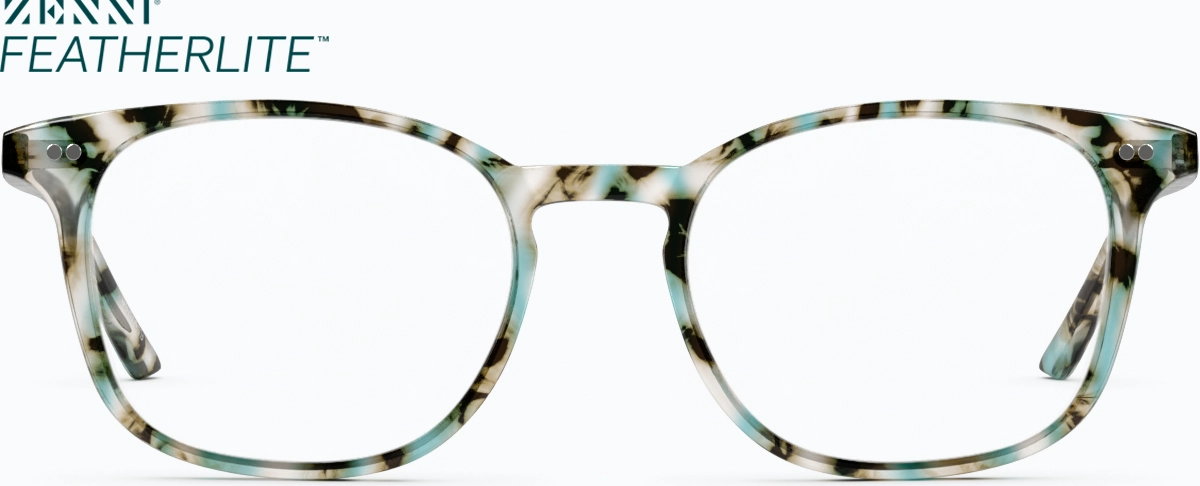 Front view of Square Glasses 4437424 in Green thumbnail