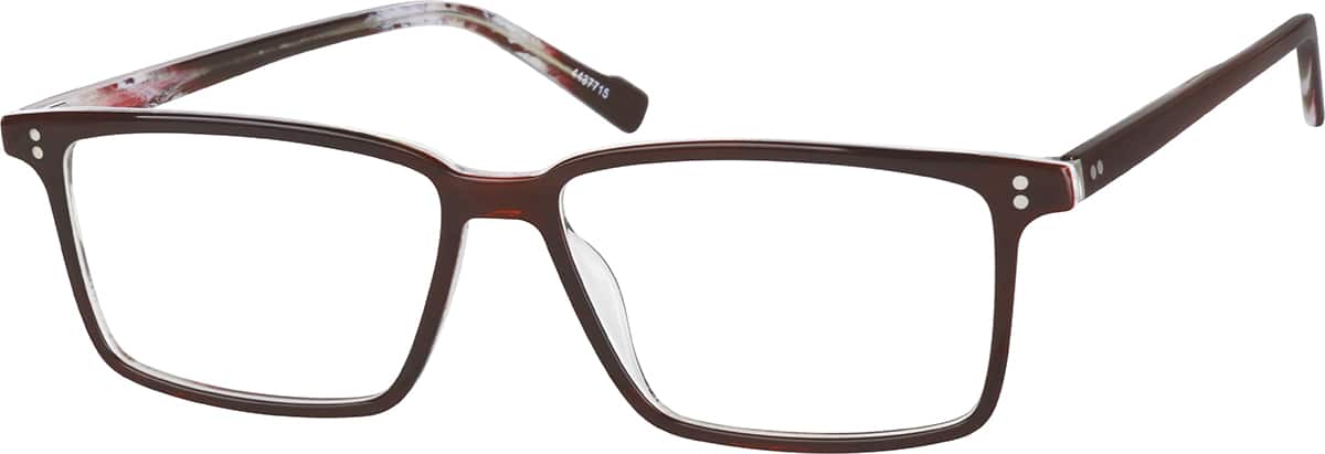 Angle view of Rectangle Glasses 4437715 in Brown