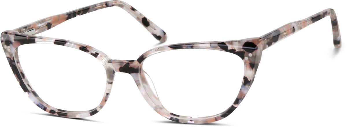 Angle view of Cat-Eye Glasses 4437939 in Ivory Tort