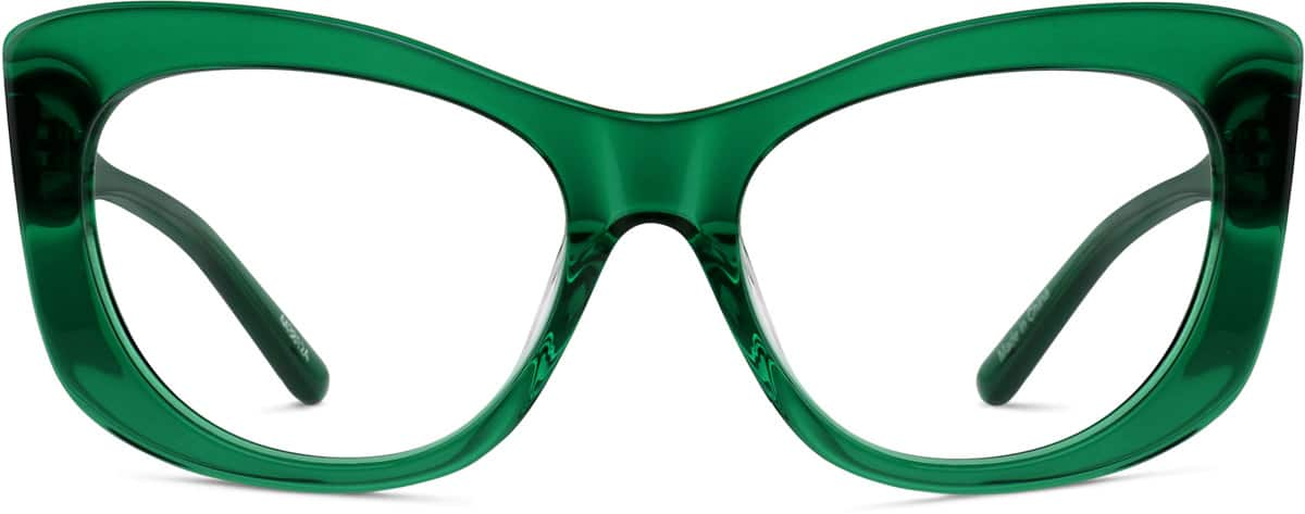 Front view of Cat-Eye Glasses 4438124 in Green