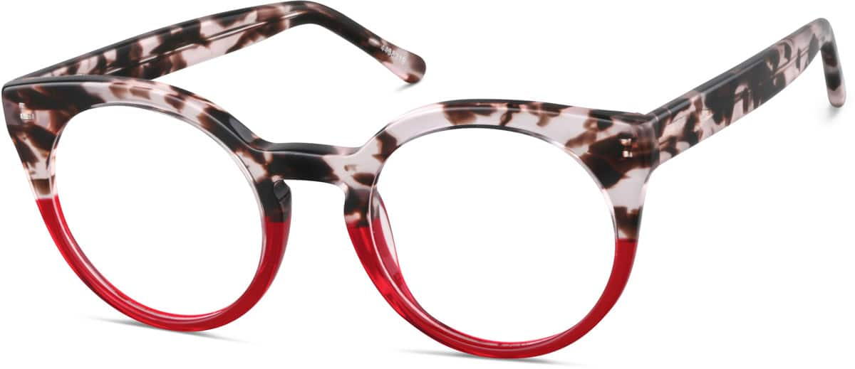 Angle view of Round Glasses 4438319 in Pink Tortoiseshell