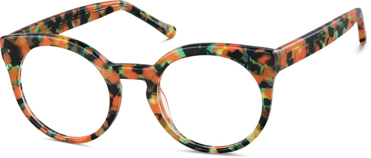 Angle view of Round Glasses 4438342 in Orange-Green