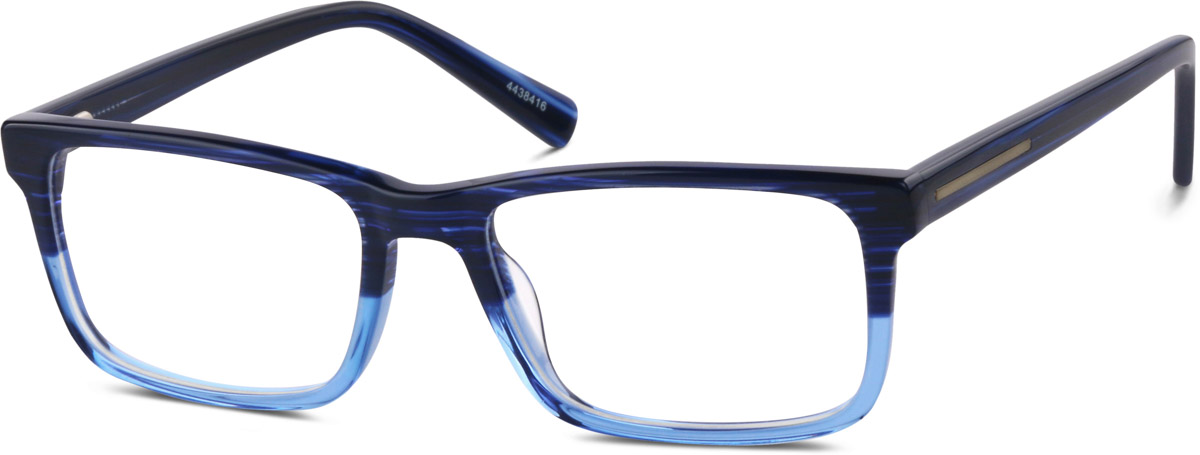 Zenni Men's Rectangle Prescription Glasses Blue Plastic Full Rim Frame