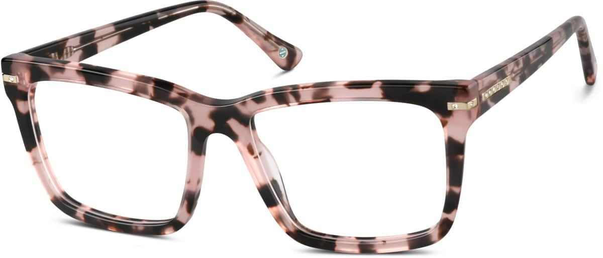 Angle view of Square Glasses 4438719 in Pink Tortoiseshell