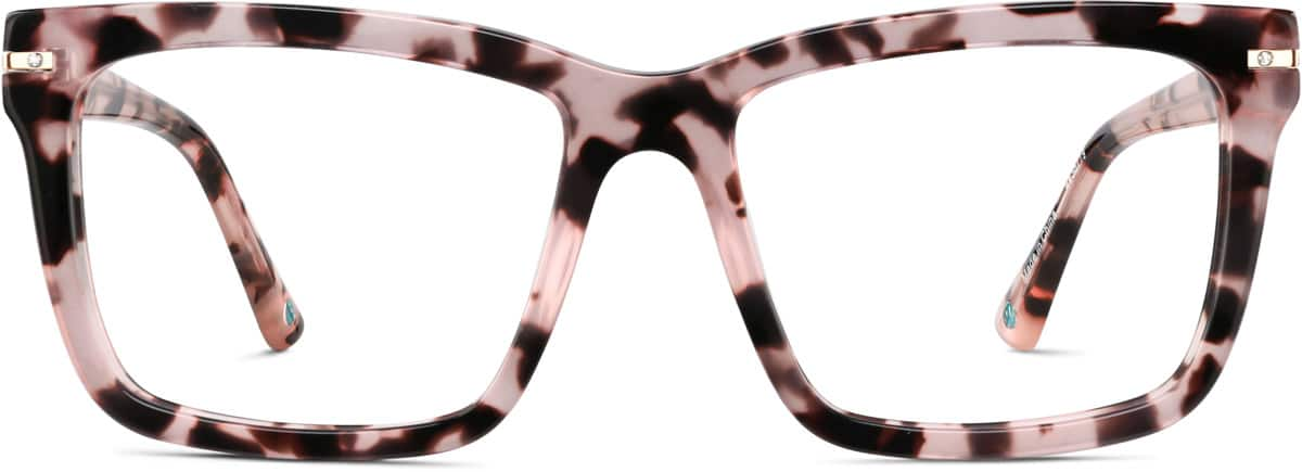 Front view of Square Glasses 4438719 in Pink Tortoiseshell