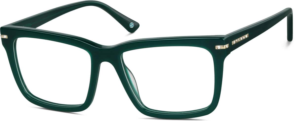 Angle view of Square Glasses 4438724 in Evergreen