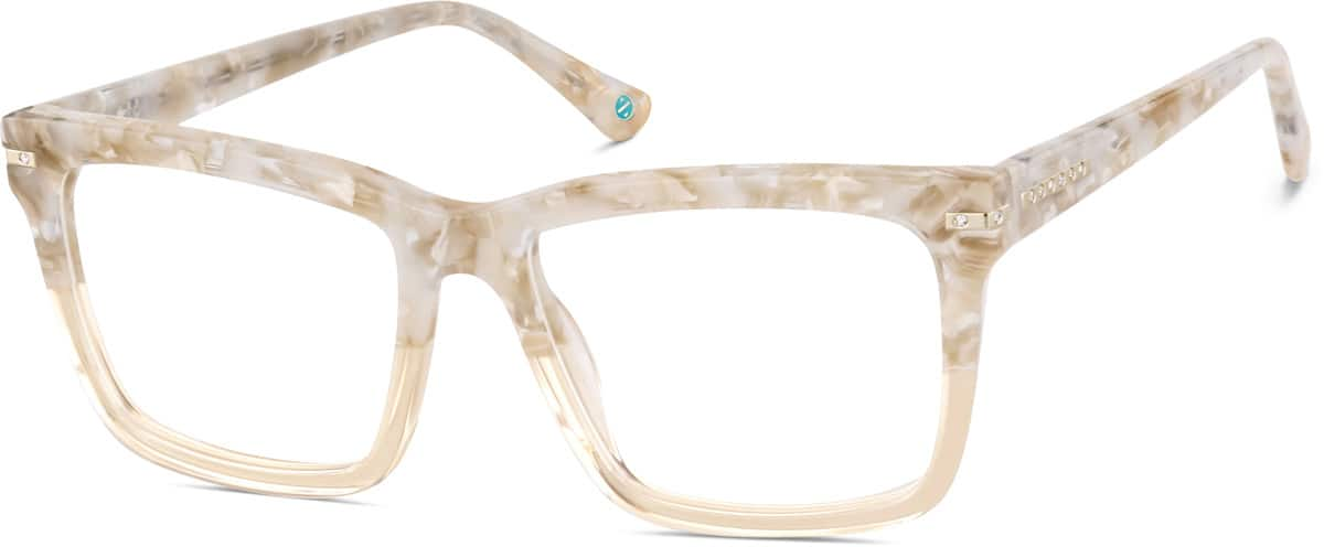 Angle view of Square Glasses 4438733 in Cream