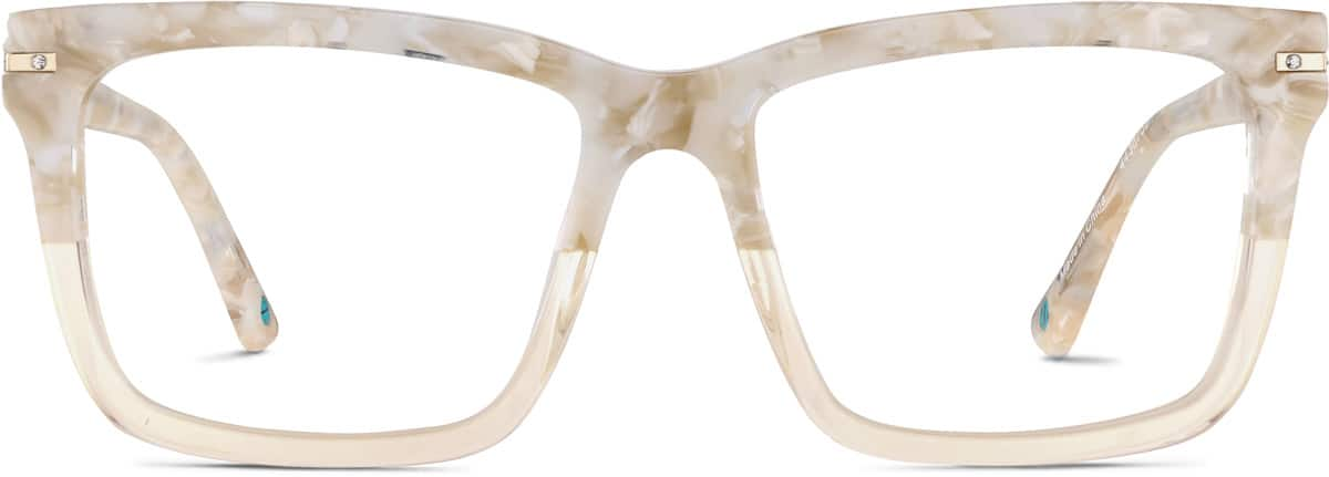 Front view of Square Glasses 4438733 in Cream