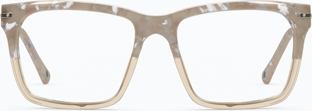 Front view of Square Glasses 4438733 in Cream thumbnail