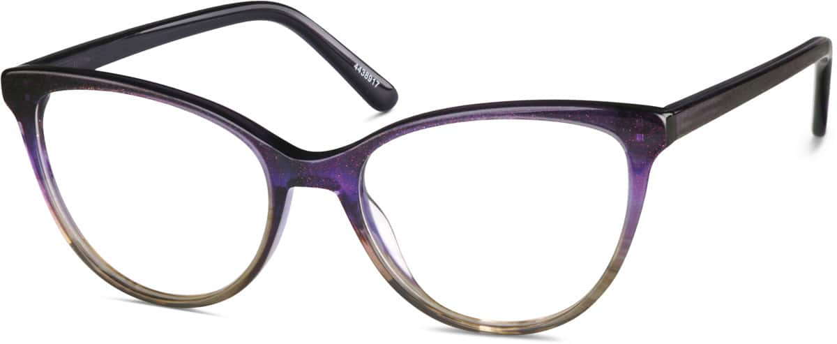 Angle view of Cat-Eye Glasses 4438917 in Amethyst