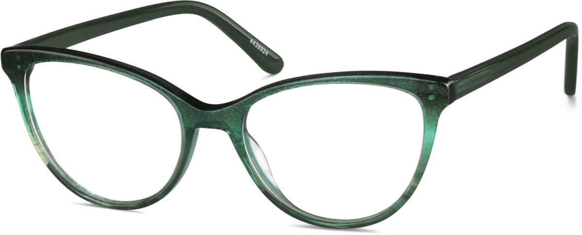 Angle view of Cat-Eye Glasses 4438924 in Emerald