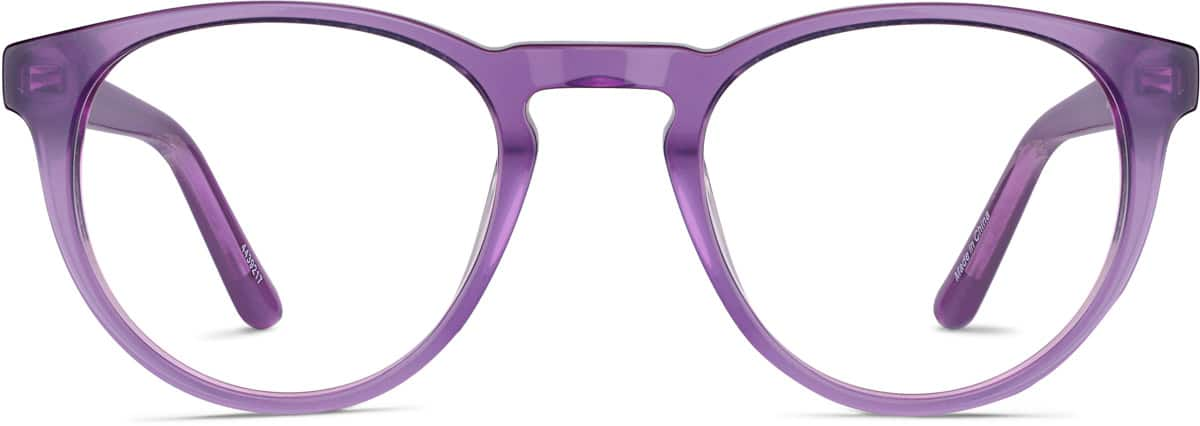 Front view of Kids' Round Glasses 4439217 in Purple