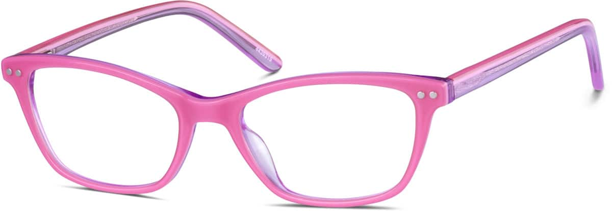 Angle view of Kids' Rectangle Glasses 4439319 in Pink