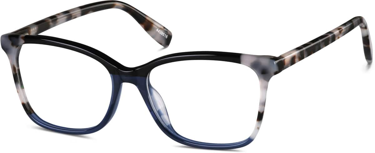 Angle view of Square Glasses 4439516 in Blue