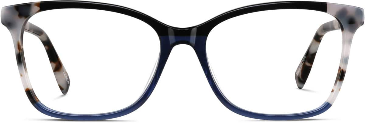 Front view of Square Glasses 4439516 in Blue