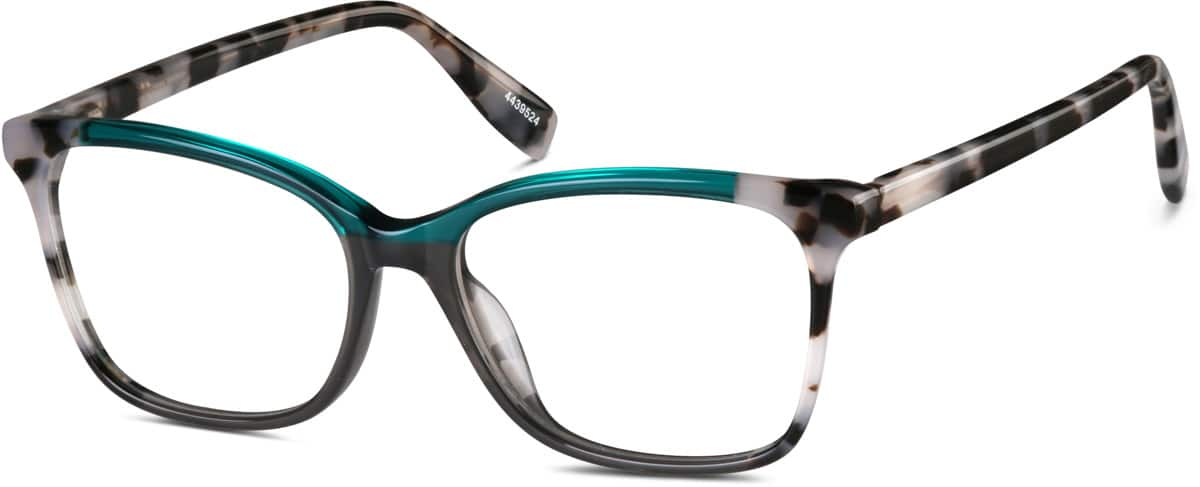 Angle view of Square Glasses 4439524 in Green