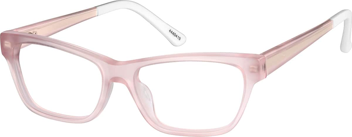 Angle view of Spark Kids' Cat-Eye Glasses 4440419 in Blush